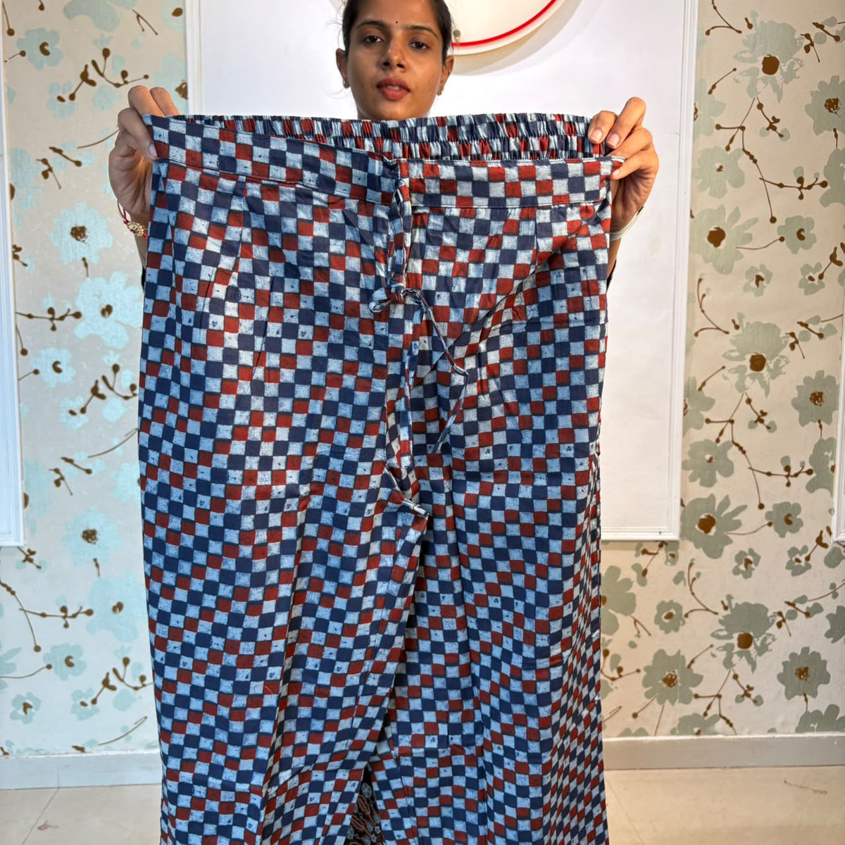 Indigo Bloom Embroidered Cotton Kurta Set with Printed Pants & Dupatta