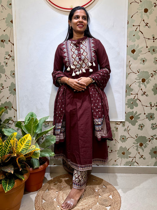 Cotton A line kurti set