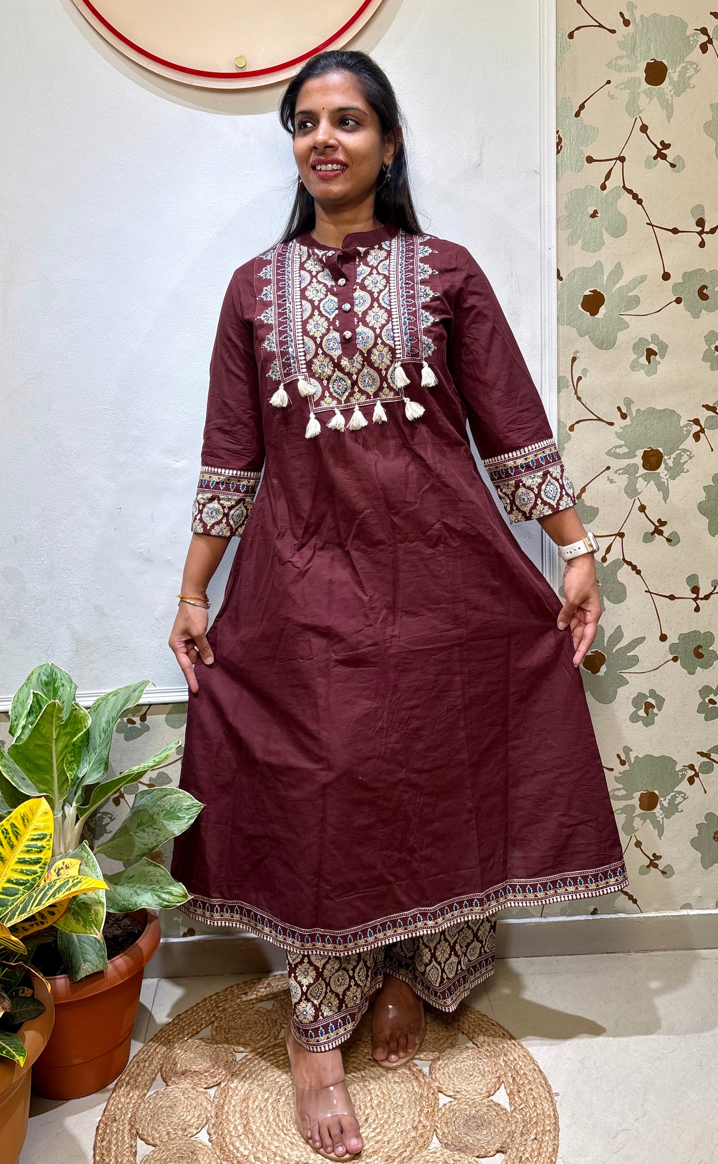 Cotton A line kurti set