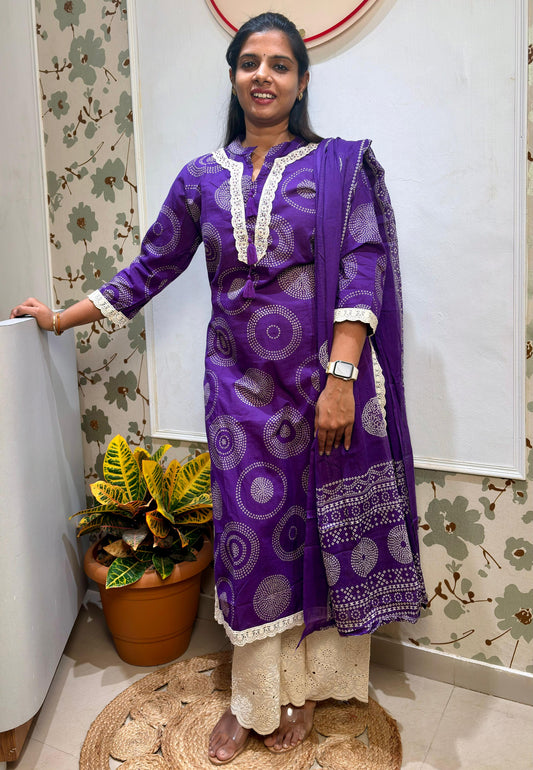 Cotton 3 piece set Bandini print