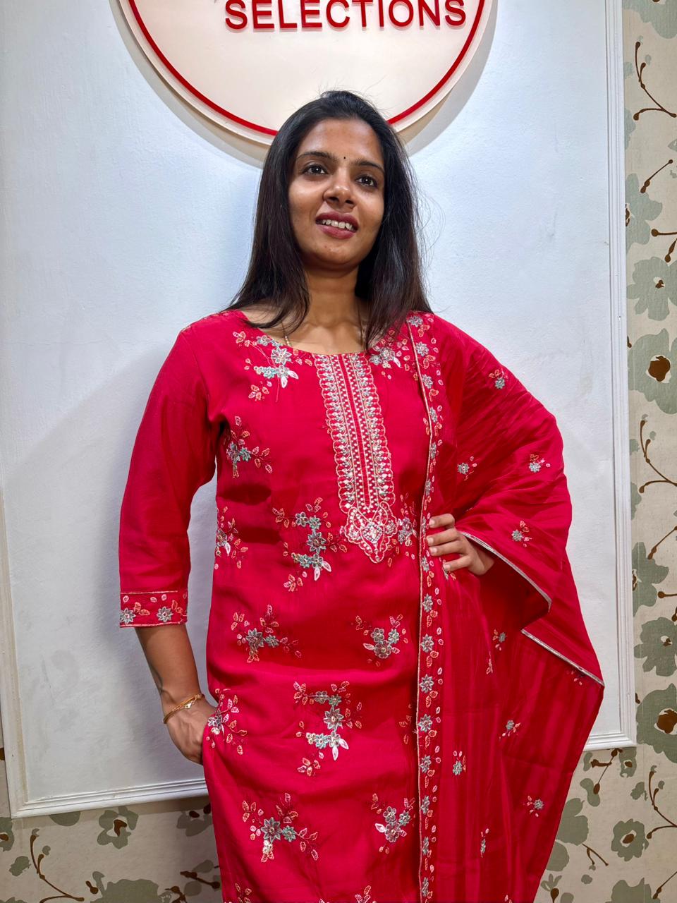 Rani Pink 3 piece kurti set