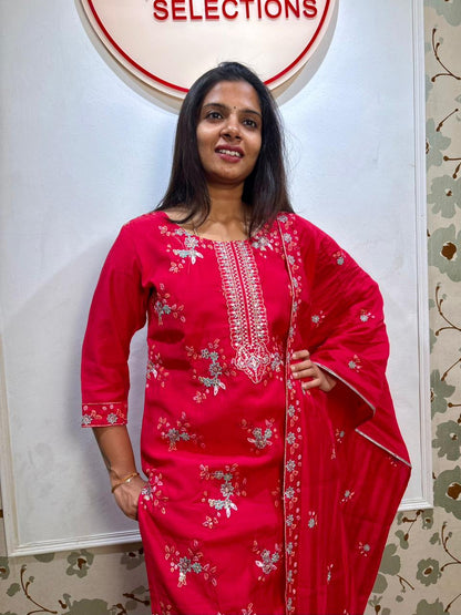 Rani Pink 3 piece kurti set