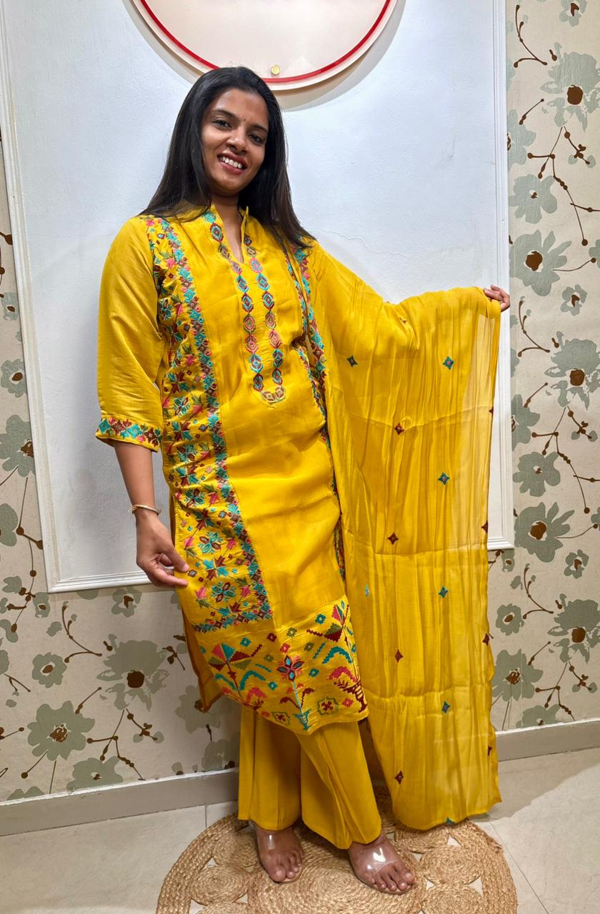 Raw silk 3 piece set