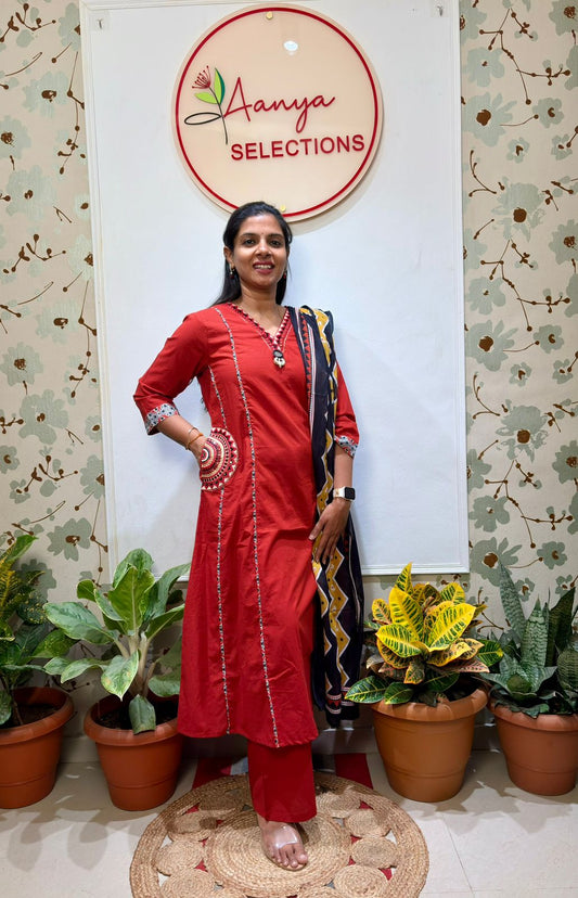 Cotton Aline kurti set