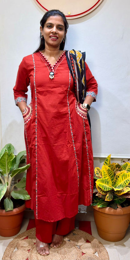 Cotton Aline kurti set