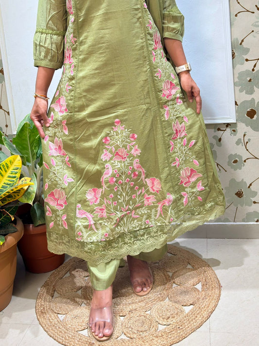 Gaji silk kurti set