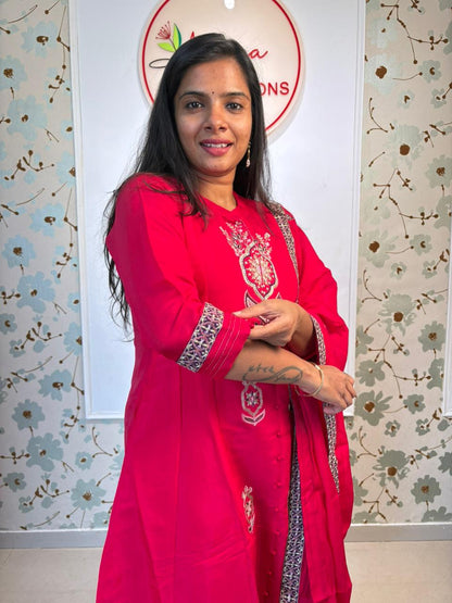 Mulchanderi Pink 3 piece set