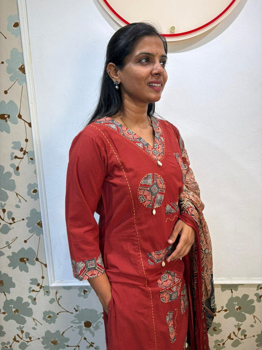 Cotton 3 piece kurti set