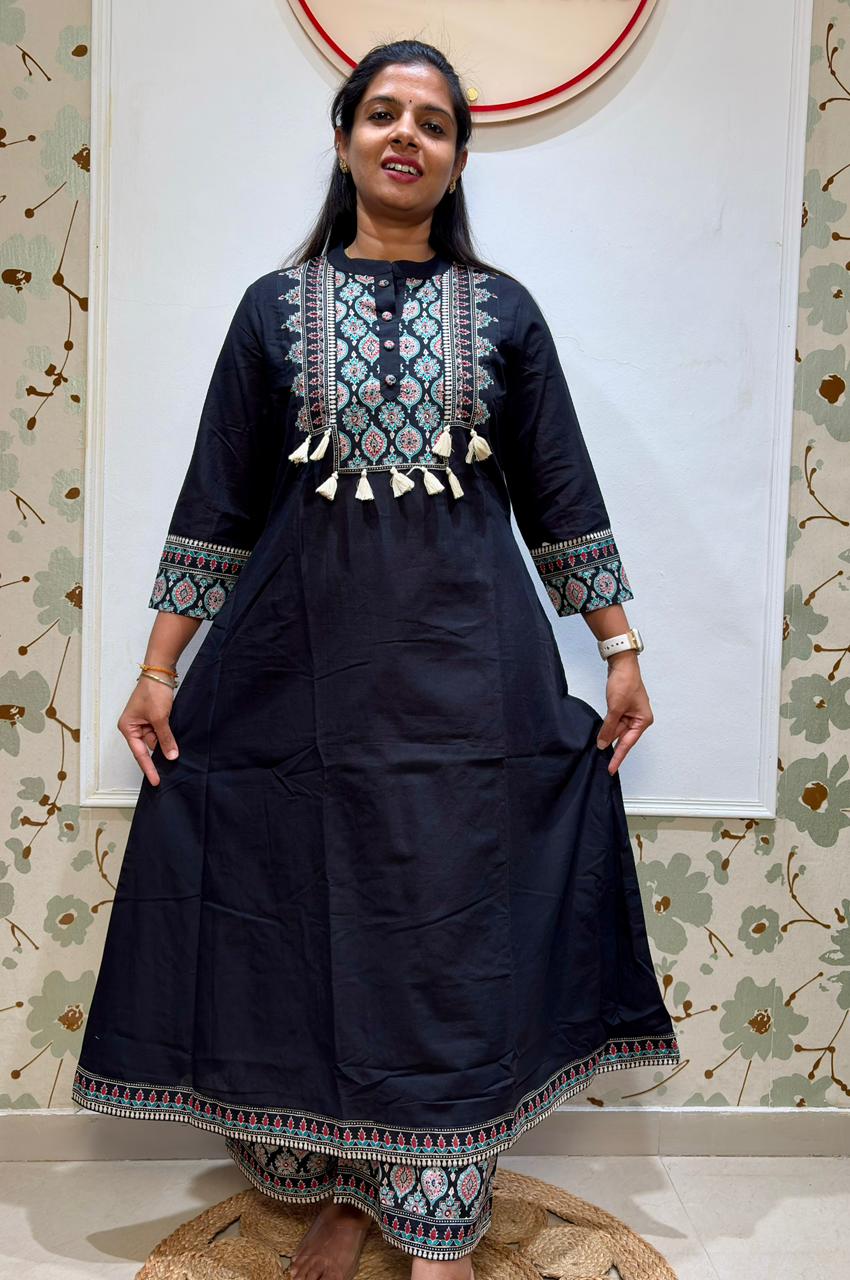 Cotton A line kurti set