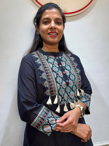 Cotton A line kurti set