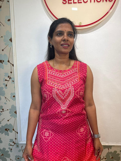 Mulchanderi Bandhani Kurta with Palazzo Pants