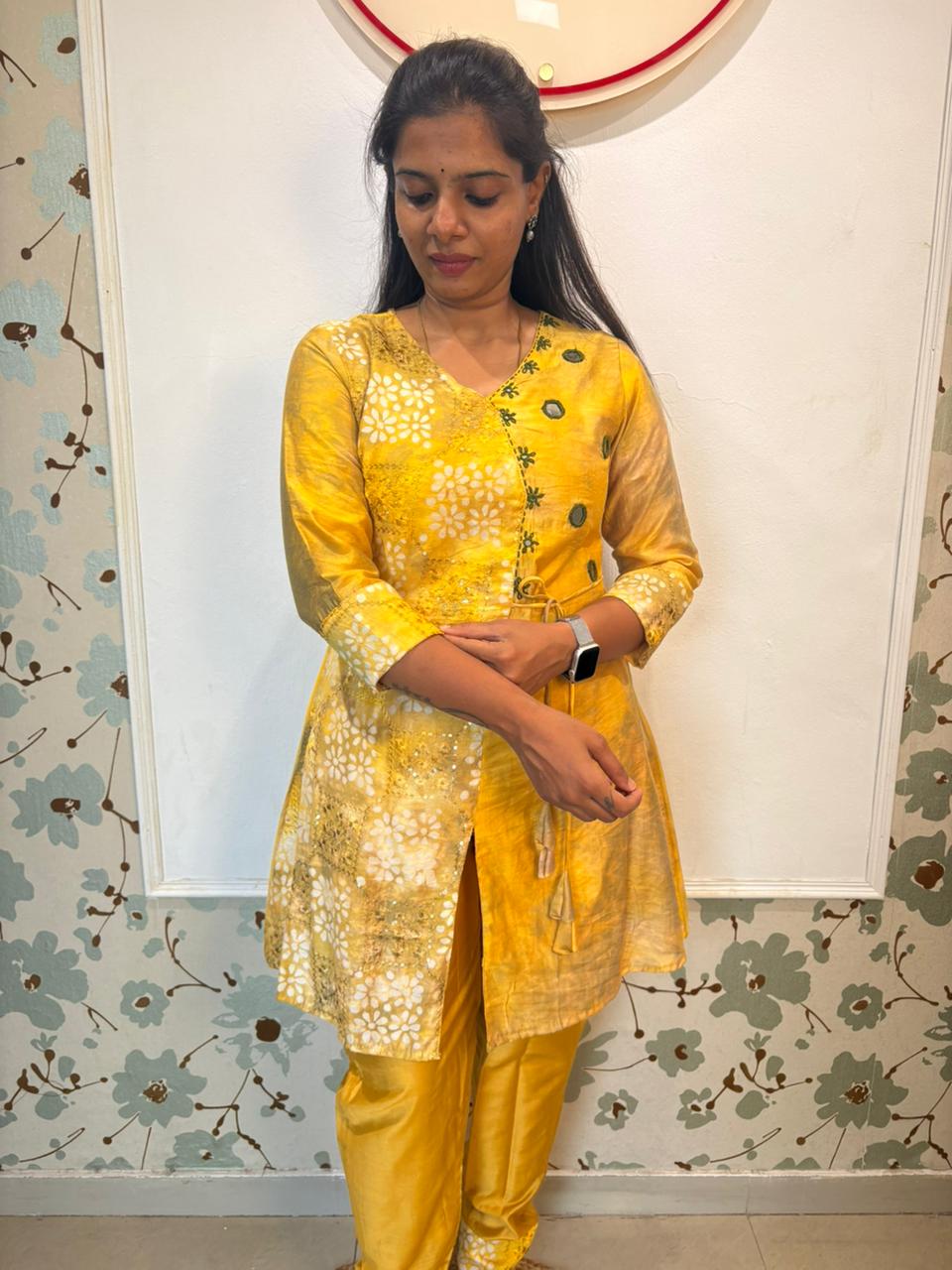 Yellow Silk Co-ord Set