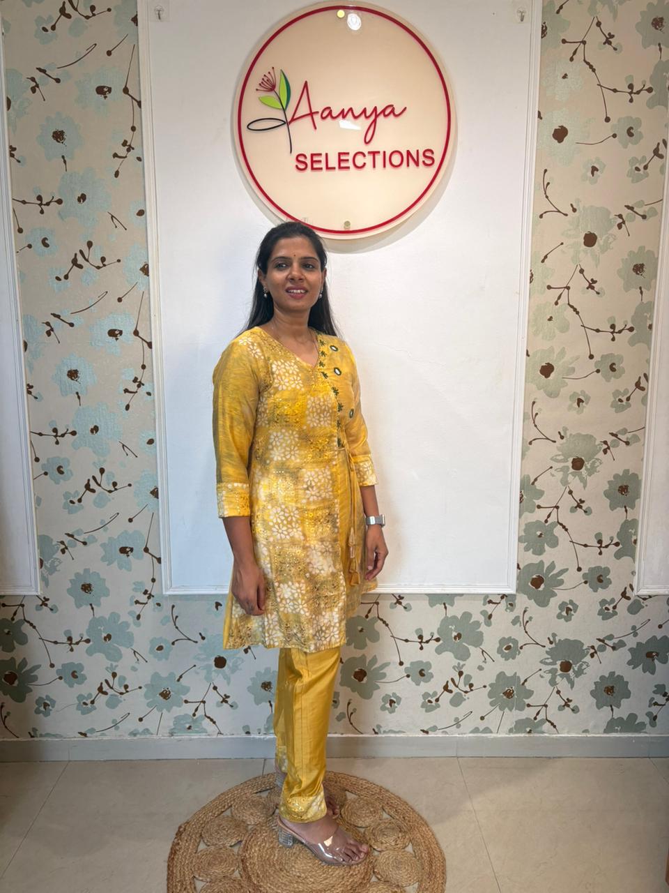 Yellow Silk Co-ord Set