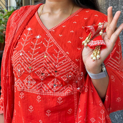 Cotton Printed Kurta Set with Straight Pant & Dupatta