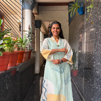 Bentex Cotton Kurta Set with Bell Sleeves & Dupatta