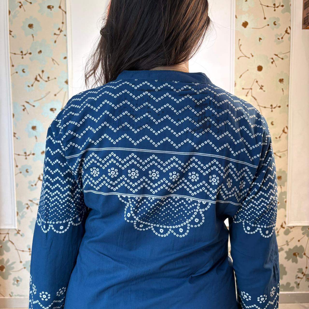 Indigo Bandhani Cotton Kurta Set