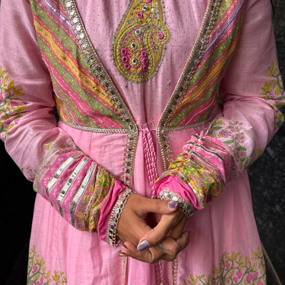 Paisley Embroidered Anarkali Frock with Jacket