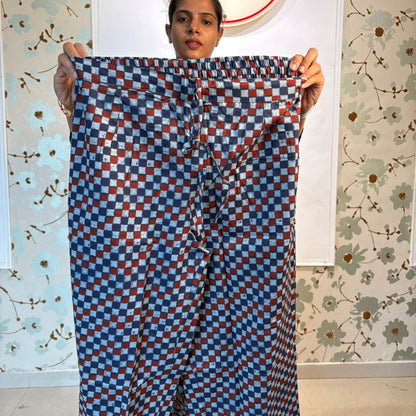 Indigo Bloom Embroidered Cotton Kurta Set with Printed Pants & Dupatta